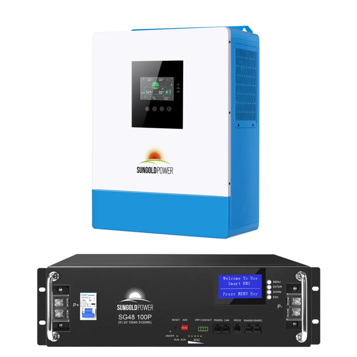 SunGold Power SPH5048P Solar Inverter Charger featuring its best partner to set it up.