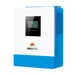 SunGold Power SPH5048P Solar Inverter Charger displaying its white and sky-blue color scheme and its LCD display.