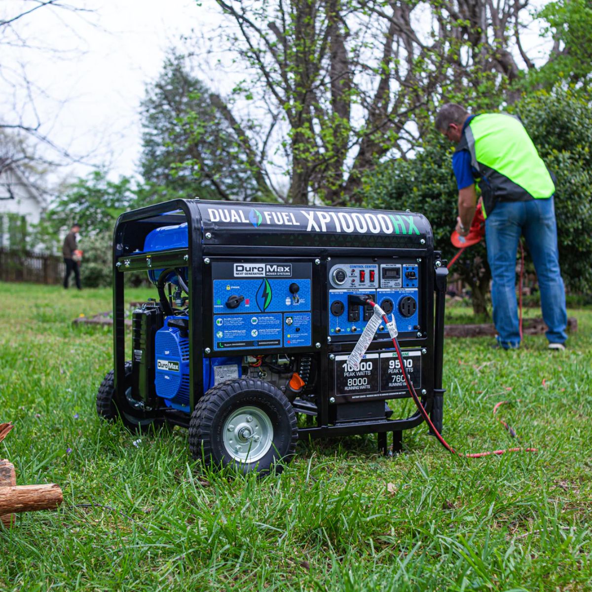 DuroMax XP10000HX at the backyard used to powered the gardening tools